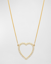 Jennifer Meyer 18kt Yellow Gold Large Open Heart Sapphire Necklace In Diamond