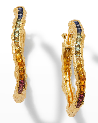 Pacharee 18k Gold-plated Sapphire Hoop Earrings