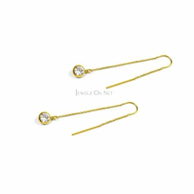 Pre-owned J.o.n Bar Long Chain Earrings In Yellow