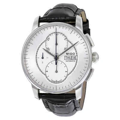 Pre-owned Mido Baroncelli Chronograph Automatic Silver Dial Men's Watch M86074174