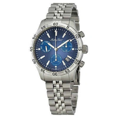 Pre-owned Mathey-tissot Type 22 Chronograph Blue Dial Men's Watch H1822chabu