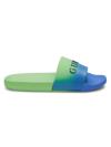 Guess Men's Euro Pool Slide Men's Shoes In Blue/neon Green