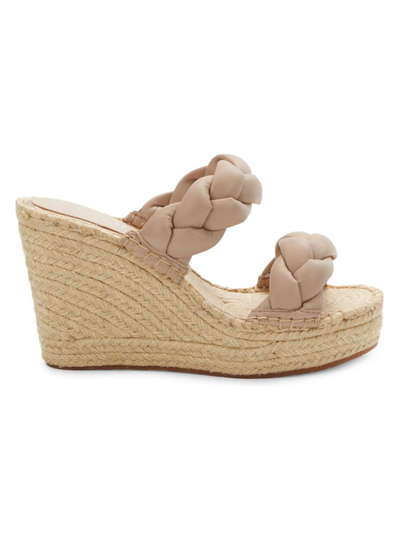 Kenneth Cole New York Olivia Braided Espadrille Platform Wedge Sandal In Chai