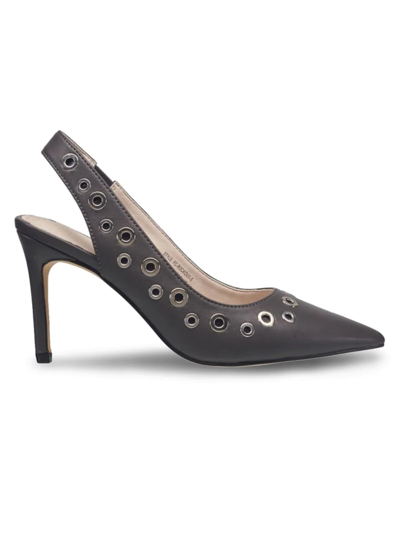 French Connection Women's Grommet Point Toe Slingback Heels In Graphite
