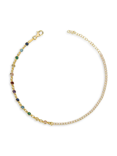 Gabi Rielle Women's Color Forward 14k Gold Vermeil & Pave Crystal Tennis Bracelet