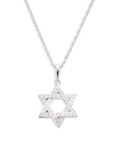 Effy Eny Women's Sterling Silver & 0.23 Tcw Diamond Star Of David Necklace