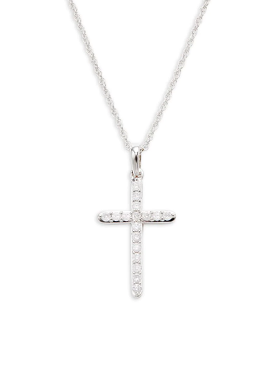 Effy Eny Women's Sterling Silver & 0.25 Tcw Diamond Cross Pendant Necklace