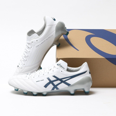 Pre-owned Asics Soccer Football Shoes Spike Ds Light X-fly 4 1101a006 121 White Blue