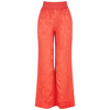Alice And Olivia Willis Pajama Patterned Jacquard Trousers In Orange