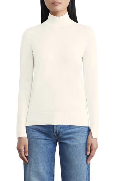 Lafayette 148 Split Neck Kindwool Sweater In Cloud