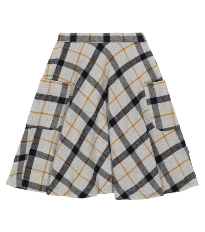 Molo Kids' Becca Plaid Cotton Skirt In Petals Check