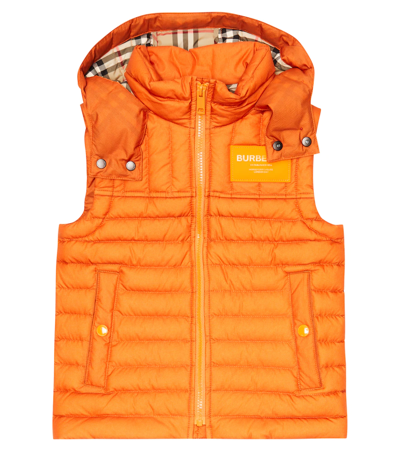 Burberry Horseferry Ripstop Down Vest In Deep Cinnamon