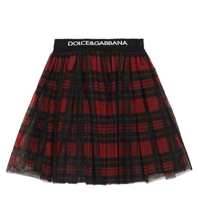 Dolce & Gabbana Kids' Checked Tulle Skirt