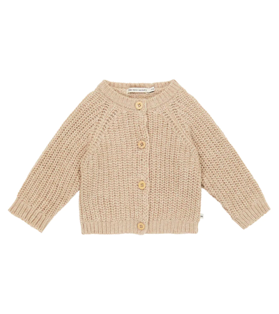 The New Society Baby Easy Rib Wool-blend Cardigan In Neutral