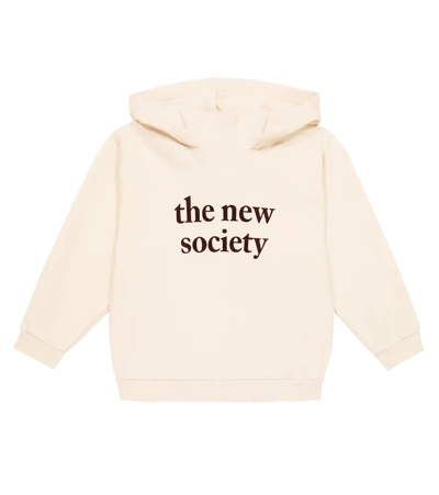The New Society Kids' Logo Pullover Hoodie In Sand