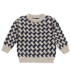 The New Society Nicola Jacquard Wool Sweater In Houndstooth Fantasy