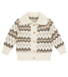 The New Society Theo Jacquard Cardigan In Zigzag Fantasy