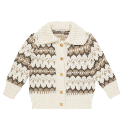 The New Society Kids' Theo Jacquard Cardigan In Zigzag Fantasy