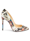 CHRISTIAN LOUBOUTIN PIGALLE FOLLIES 100 PRINTED PATENT LEATHER PUMPS