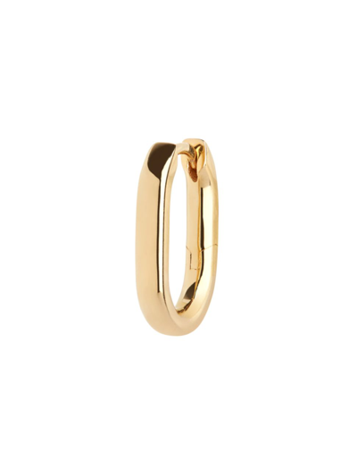 Maria Black Slick 22k-gold-plated Oval Huggie Hoop Earring In Black