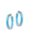 Nickho Rey Women's Marquise White Rhodium-vermeil & Crystal Hoop Earrings In Blue