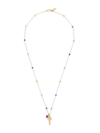 LOREN STEWART WOMEN'S CHARMED 14K YELLOW GOLD & MULTI-GEMSTONE KEY PENDANT NECKLACE