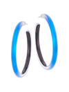 Alexis Bittar Lucite Skinny Hoop Earrings In Blue