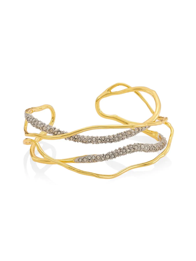 Alexis Bittar Women's Solanales 14k-gold-plated & Crystal Cuff In Brown