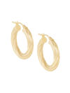 STONE AND STRAND WOMEN'S 10K YELLOW GOLD TWISTED OVAL HOOP EARRINGS