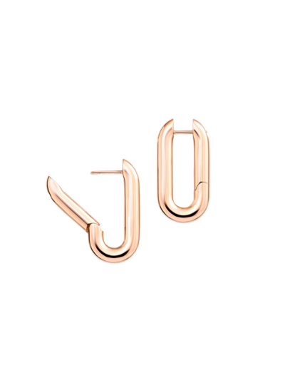 Vhernier Mon Jeu 18k Rose Gold Oval Hoop Earrings In Pink Gold