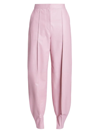 Loewe Lambskin Leather Balloon Trousers In Light Pink
