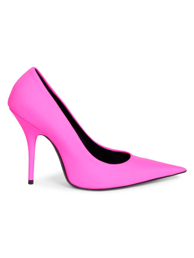 Balenciaga Knife Stretch Stiletto Pumps In Fluorescent Pink