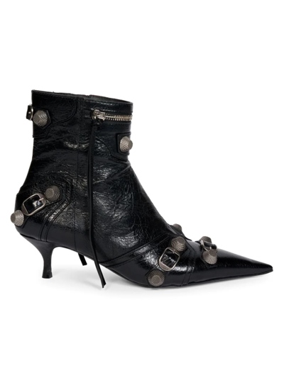 Balenciaga Cagole Boots In Black Aged Nikel