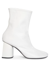 Balenciaga 80mm Glove Shiny Leather Ankle Boots In White