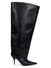 BALENCIAGA WOMEN'S WADERS 90 LEATHER TALL BOOTS