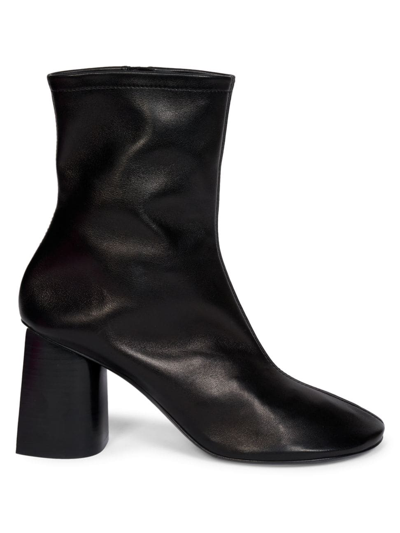 Balenciaga 80mm Glove Shiny Leather Ankle Boots In Black