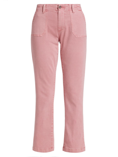 Paige Mayslie High-rise Stretch Straight-leg Ankle Jeans In Vintage Rosey Pink