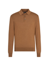 ZEGNA MEN'S CASHETA LIGHT LONG-SLEEVE POLO SHIRT