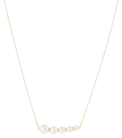 Sophie Bille Brahe Lune Perle 14kt Gold Necklace With Pearls In 14k Yg/ Fresh Water Pearls