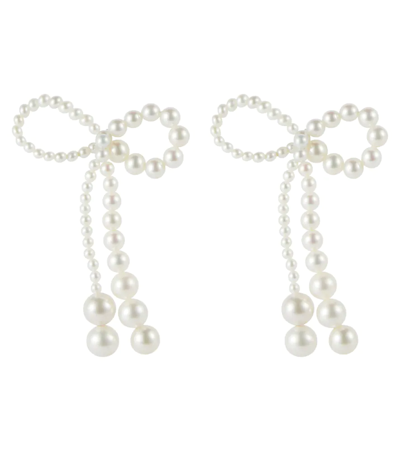 Sophie Bille Brahe Grande Rosette De Pearls Large Bow Earrings In Freshwater Pearls In Yg