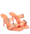 Alexander Mcqueen Double-buckle Leather Sandals In Apricot
