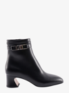 Ferragamo Vara Chain Leather Ankle Boots In Black