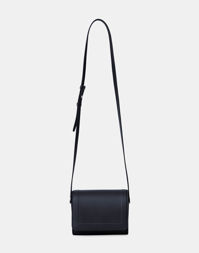Lafayette 148 Calfskin Leather & Suede Saddle Bag—mini-blac-one In Black
