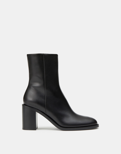 Lafayette 148 Calfskin Leather Heeled Ankle Bootie-black