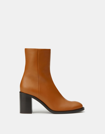 Lafayette 148 Calfskin Leather Heeled Ankle Bootie-copper