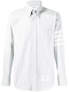 Thom Browne Straight Fit 4-bar Solid Stripe Shirt Grey In Grey