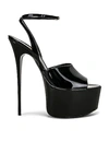 Saint Laurent Kika Platform Ankle Strap Sandal In Nero