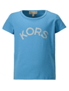 MICHAEL KORS KIDS BLUE T-SHIRT FOR GIRLS