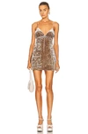 Saint Laurent Women Biscuit Velvet Mini Dress In Dore