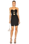 Saint Laurent Corseted Sweetheart-neck Cut-out Woven Mini Dress In Nero